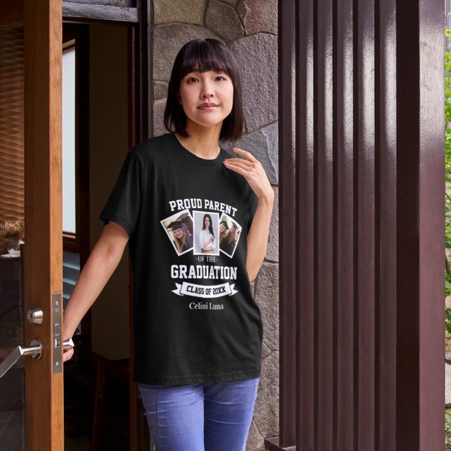 Proud Parent Graduation 3 Photo Collage T-Shirt (Creator Uploaded)