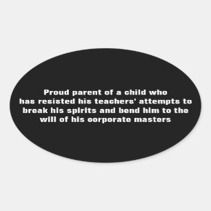 Proud Parent of a Child Resisting Oval Sticker