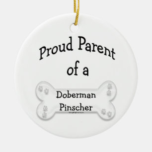 Proud Parent of a Doberman Pinscher Keychain Ceramic Tree Decoration