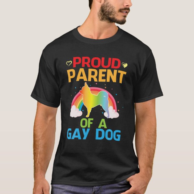 Proud Parent Of A Gay Chihuahua Dog Mother Father T-Shirt (Front)
