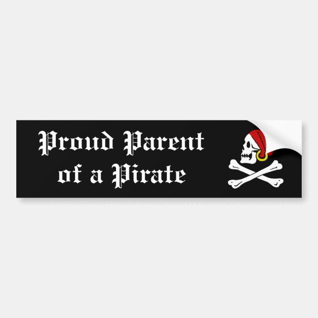 Proud Parent of a Pirate Bumper Sticker (Front)