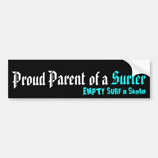 Proud Parent of a Surfer Bumper Sticker (Front)