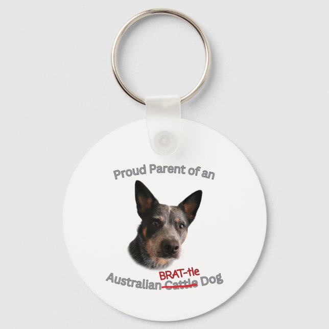Proud Parent of Australian Brattle Dog Strike Key Ring (Front)