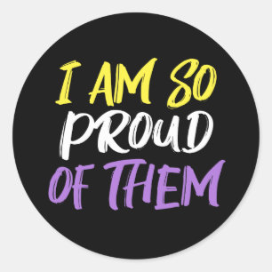 Proud Parent of Nonbinary Child Mom or Dad Classic Round Sticker