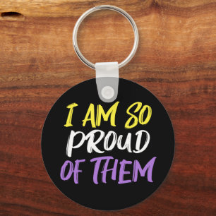 Proud Parent of Nonbinary Child Mom or Dad Key Ring