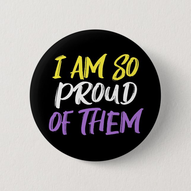 Proud Parent of Nonbinary Child Mum or Dad 6 Cm Round Badge (Front)