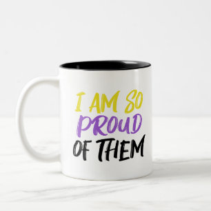 Proud Parent of Nonbinary Child Mum or Dad Two-Tone Coffee Mug