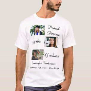Proud Parent of the Graduate Custom Photos Name T-Shirt