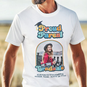 Proud Parent of the graduate photo groovy retro  T-Shirt