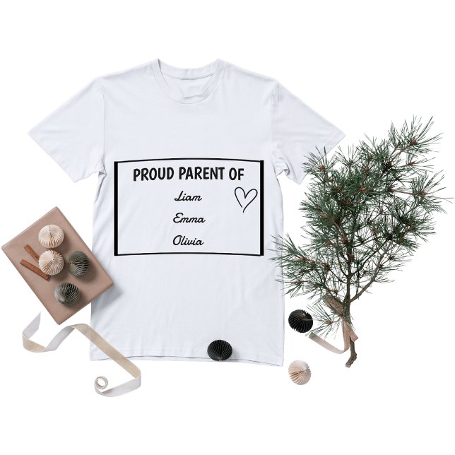 Proud Parent Of With Custom Kids Names  T-Shirt (Creator Uploaded)