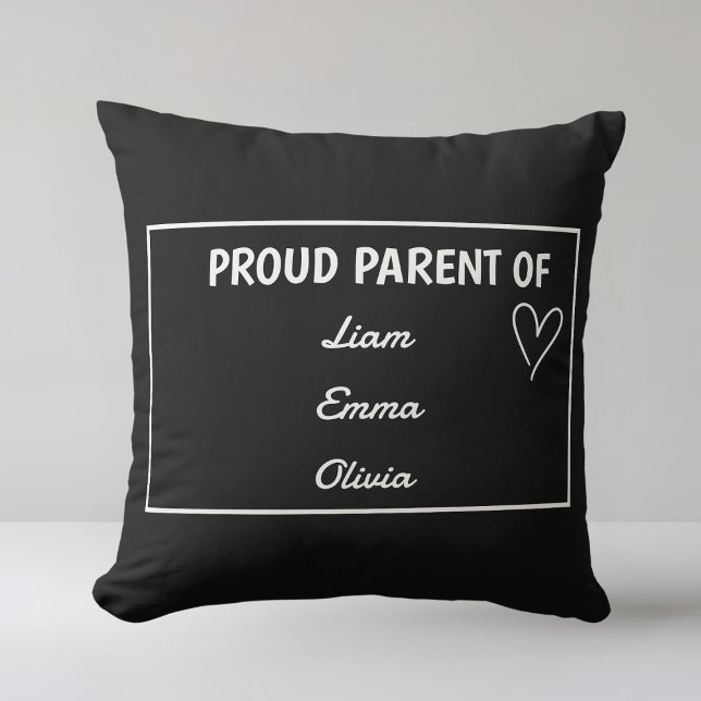 Proud Parent of - With Custom Names Cushion (Creator Uploaded)