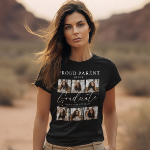 Proud Parent 'Script' Graduate 6 Photo Collage T-Shirt