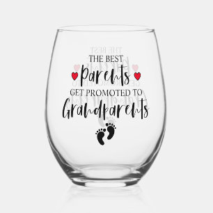 Proud Parents Becoming Grandparents Stemless Wine Glass