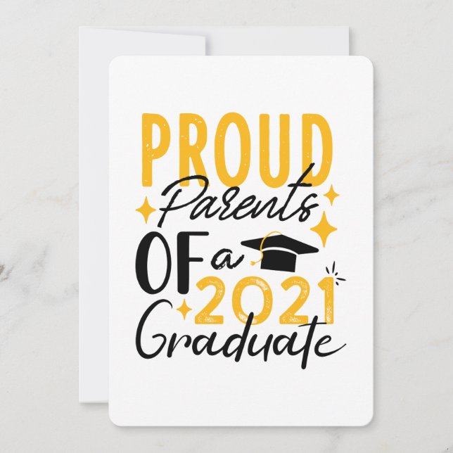 Proud Parents of a 2021 graduate Greeting card (Front)