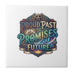 Proud Past Promising Future Patriotic T-Shirt Desi Tile