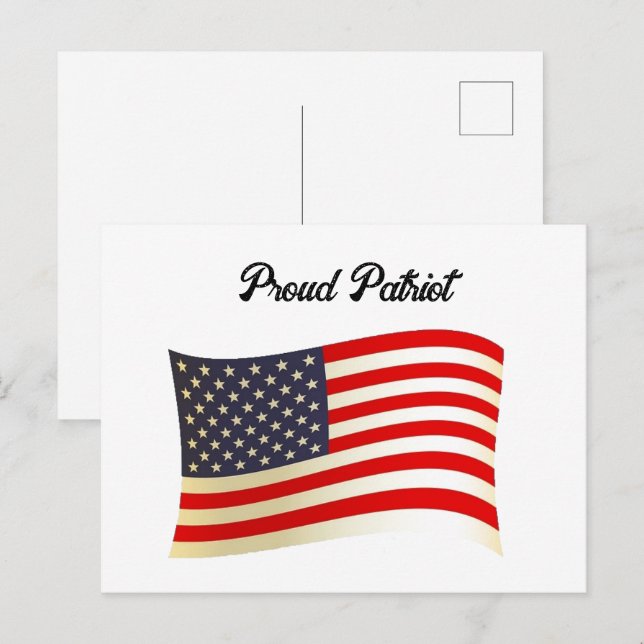 Proud Patriot American Flag,  USA Independence Day Postcard (Front/Back)