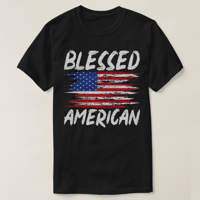 Proud Patriot United States Blessed American USA F T-Shirt (Design Front)