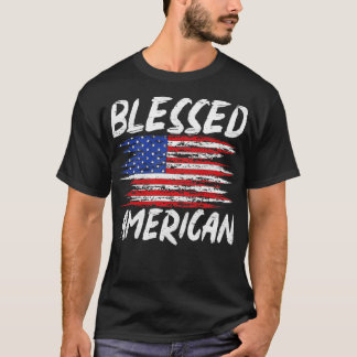 Proud Patriot United States Blessed American USA F T-Shirt