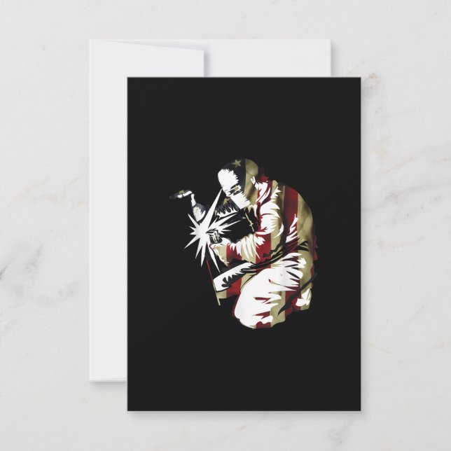 Proud Patriotic American Welder GIft Thank You Card (Front)