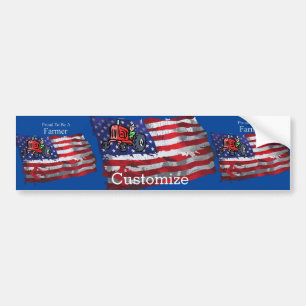 Proud Patriotic Farmer Flag Thunder_Cove Bumper Sticker
