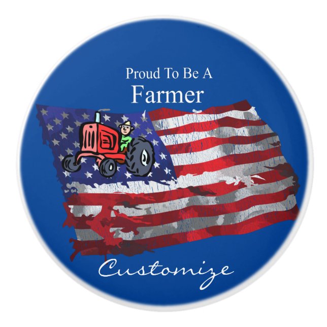 Proud Patriotic Farmer Flag Thunder_Cove Ceramic Knob (Front)