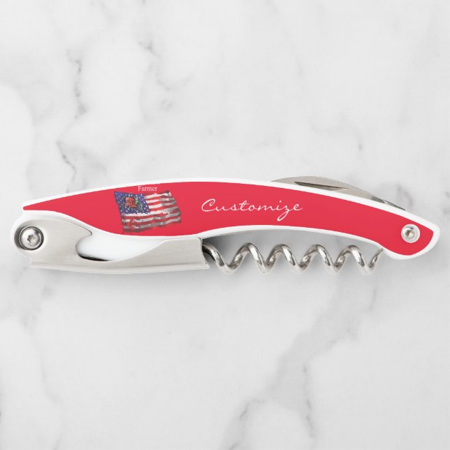 Proud Patriotic Farmer Flag Thunder_Cove Corkscrew (Front)