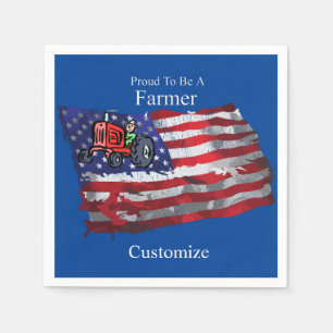 Proud Patriotic Farmer Flag Thunder_Cove Napkin