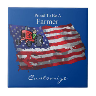 Proud Patriotic Farmer Flag Thunder_Cove Tile