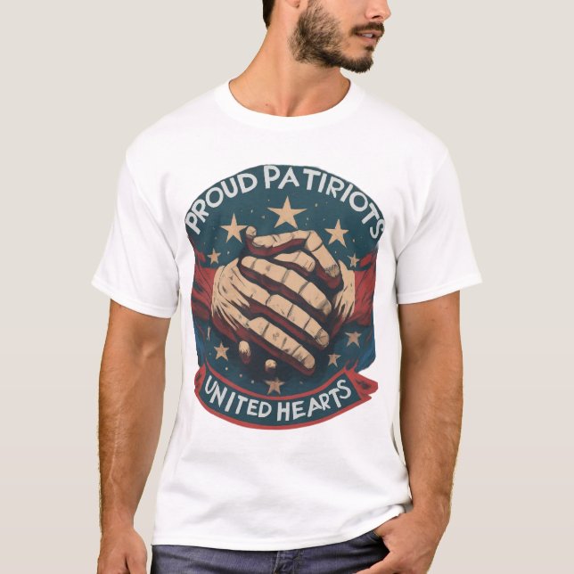 Proud Patriots United Hearts  T-Shirt (Front)
