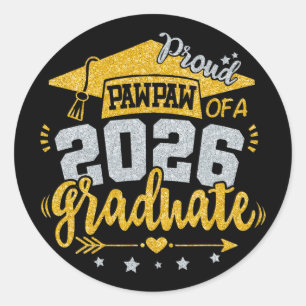 Proud Pawpaw Of A 2026 Graduate Grad Senior Gradua Classic Round Sticker