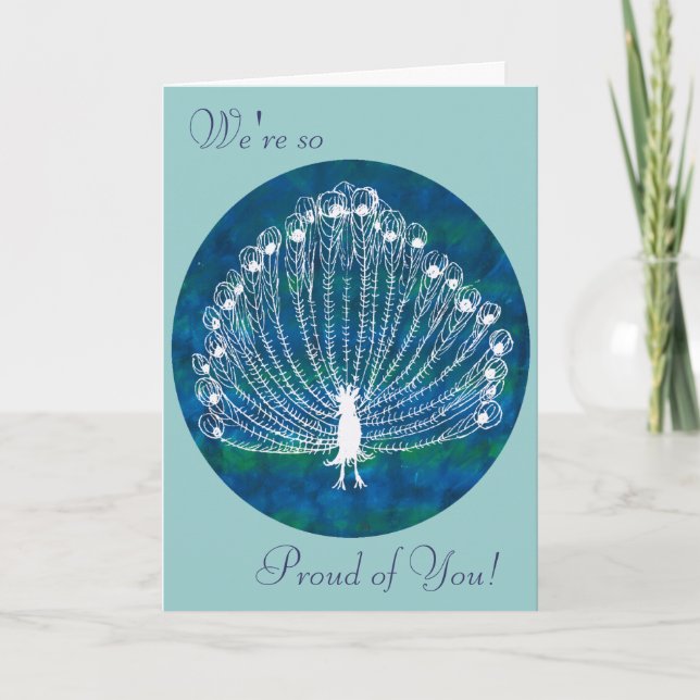 Proud Peacock Congratulations Card (Front)