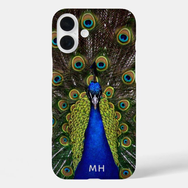 Proud Peacock custom monogram phone cases (Back)