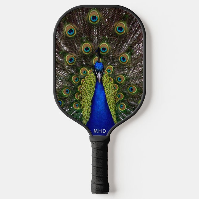 Proud Peacock custom monogram Pickleball Paddle (Front)