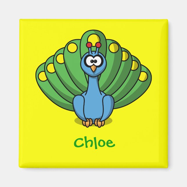 Proud peacock magnet (Front)