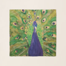 Proud Peacock Painting by MirandaPA Scarf