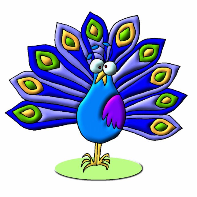 Proud Peacock Standing Photo Sculpture (Front)