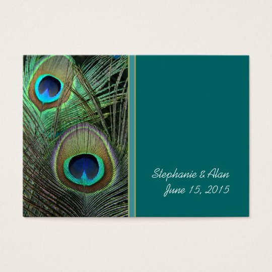 Proud Peacock Wedding Place Cards