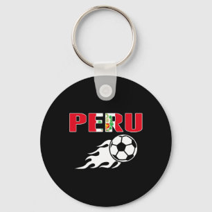 Proud Peru Soccer Fans Jersey Peruvian Flag Footby Key Ring
