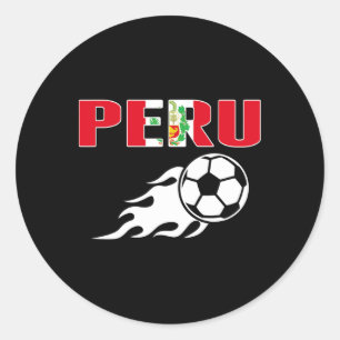 Proud Peru Soccer Fans Jersey Peruvian Flag Footll Classic Round Sticker