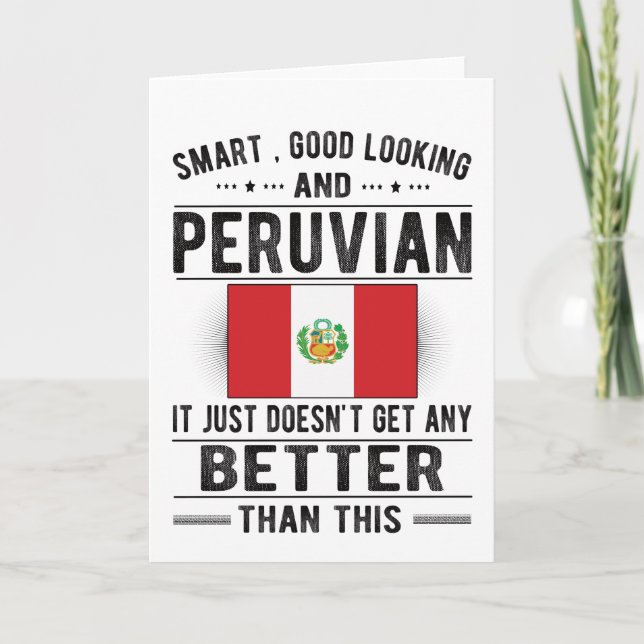 Proud Peruvian Flag Peru Heritage Peruvian Roots Card (Front)