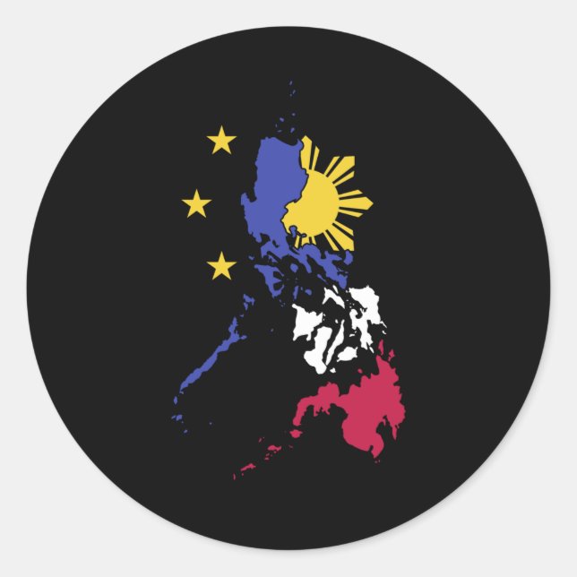Proud Philippines Filipino Pinoy Classic Round Sticker (Front)