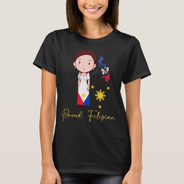 Proud Philippines Woman Filipina Pide Pinay Girl T-Shirt (Front)