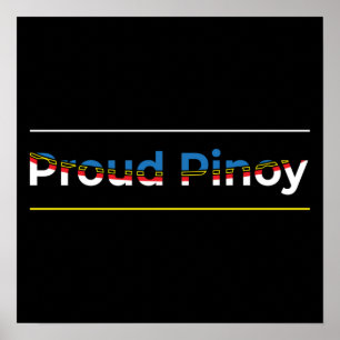 Proud Pinoy - Filipino Flag Abstract Geometric Poster