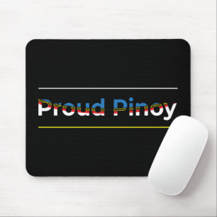 Proud Pinoy - Filipino Flag Word Art Lettering Mouse Mat