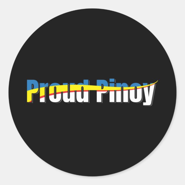 Proud Pinoy - Philippines Flag Tagalog Classic Round Sticker (Front)