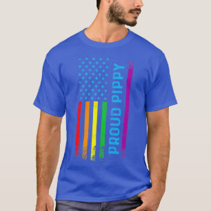 Proud Pippy LGBT LGBTQ Rainbow Flag Proud Grandma T-Shirt