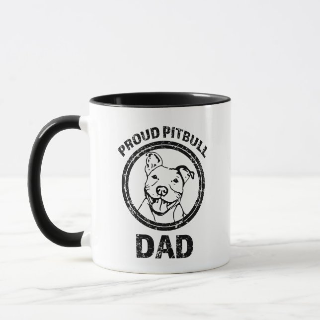 Proud Pitbull Dad funny coffee mug (Left)