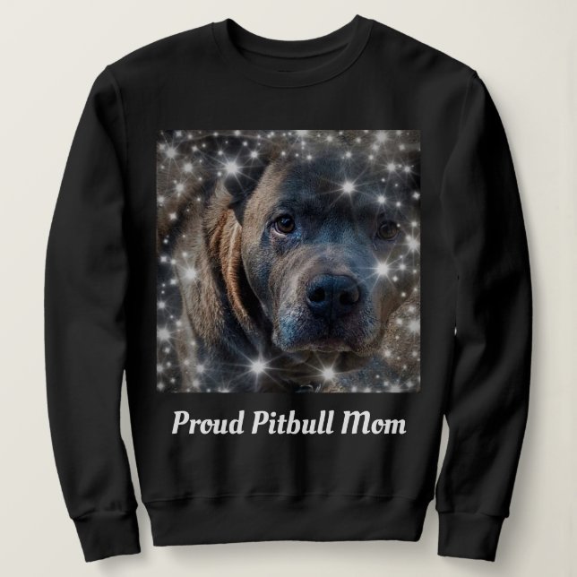 Proud Pitbull Dog Mum Black Sweatshirt (Design Front)