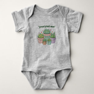 Proud Plant Mum Funny Chibi Succulents Kids Room M Baby Bodysuit