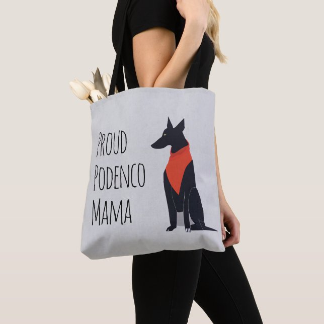Proud Podenco Mama Black Podenco  Tote Bag (Close Up)